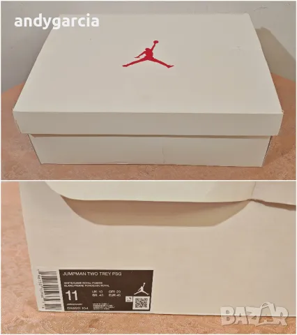 Nike Air JORDAN JUMPMAN TWO TREY 45-ти номер 29см стелка чисто нови маратонки с кутия, снимка 18 - Маратонки - 49287080