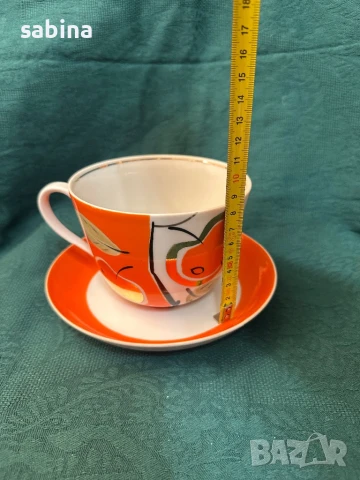 Руски порцелан Дулево/Дульово-чаши гигант за чай, мляко,’компот, снимка 3 - Антикварни и старинни предмети - 50717299