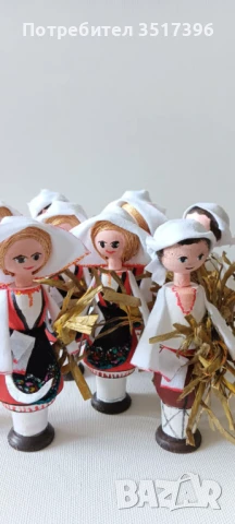 Кукли сувенири - Ръчно изработени дървени кукли с национални носии - Жътвари