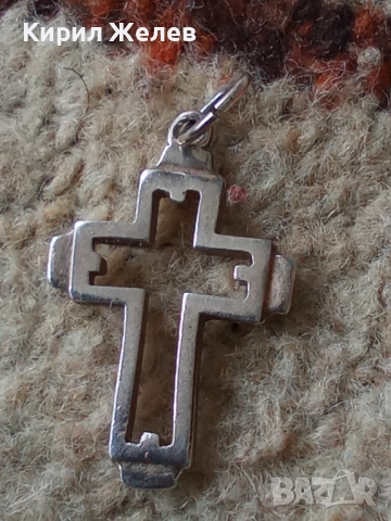 Старо сребърно кръстче 18407, снимка 6 - Колиета, медальони, синджири - 52358655