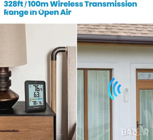 Безжичен вътрешен и външен термометър Newentor Q8, снимка 2 - Друга електроника - 48351481