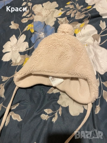 Топла шапка с полар 87-92 размер , снимка 2 - Бебешки шапки - 53656860