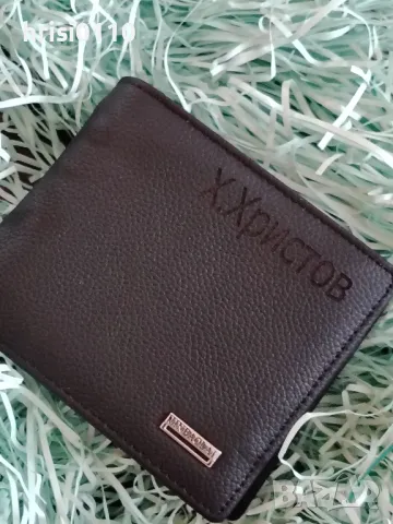 Гравиран мъжки портфейл естествена кожа , снимка 2 - Портфейли, портмонета - 48449866