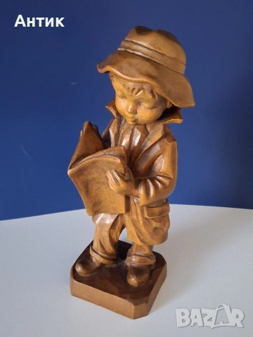 Красива Стара Дървена Фигура Момченце Белгия , снимка 6 - Други ценни предмети - 53644439