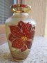 Много красива Кристална ваза ,ръчно рисувана със злато,16см., снимка 1 - Вази - 34837731