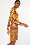 Африкански мотив жълта рокля с дълъг ръкав, снимка 3