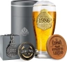 Подаръци за 40-ти рожден ден за мъже - халба 1986 г., 570 мл. с подложка, ключодържател и отварачка, снимка 1