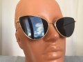 Нови Дамски Слънчеви Очила Модерни Златни Черни Огледални Котешка Форма, снимка 10