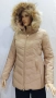 Големи размери яке с естествен пух - бежово, снимка 1