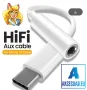 Преходник от USB Тип C към 3,5 мм AUX жак, адаптер за слушалки Usb-C към 3 5 мм жак HiFi аудио стере, снимка 3