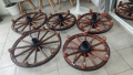 Полилеи, осветление от автентични реставрирани колела от каруца с дървени чашки , снимка 18