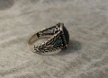 Красив оригинален мъжки сребърен пръстен с турмалин. 925. 5,9 гр., снимка 5