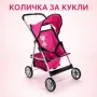 Детска количка за кукли с подвижен сенник, колани и кош за аксесоари, снимка 1