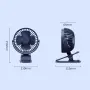 Акумулаторен мини вентилатор 12V с щипка и USB кабел, снимка 3