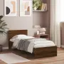 vidaXL Рамка за легло, без матрак, с табла, кафяв дъб, 90x190 см, снимка 2