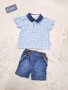 Бебешки комплект дънки,риза и тиранти, снимка 1 - Комплекти за бебе - 40821220