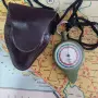 Армейски двустранен курвиметър КМ-59.А – СССР, отличен, с кожен калъф, снимка 1