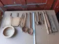 Стари дървени вретена , лъжици, копаня, точилки , дъски и др, снимка 2