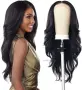 Дълга черна синтетична перука 75 см с Lace Front 13×4, снимка 6