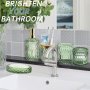 5 бр. Комплект аксесоари за баня, модерен декориран кристален ретро, прозрачно зелено стъкло, снимка 6