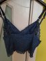 Бюстие тъмносиня дантела ново S-М, снимка 3