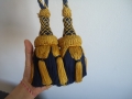 Големи пискюли за пердета завеси жълто и синьо, снимка 1 - Пердета и завеси - 36110940