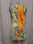 М Рокля с две лица в жълто с цветя и в оранжево &, снимка 8