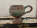 Стар керамичен съд,кандило, снимка 1