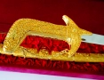 Арабска сабя с ножница,позлата,филигран,2.2 кг.,1 м. , снимка 4