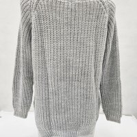 Сив дамски пуловер едро плетиво Natalee, снимка 5 - Блузи с дълъг ръкав и пуловери - 44208065