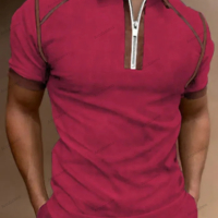 Мъжка поло риза с цип и ревер с къс ръкав, 6цвята , снимка 4 - Тениски - 44780947