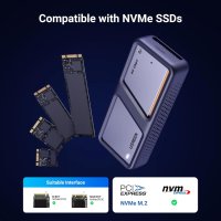 UGREEN M.2 NVMe SSD корпус, 40Gbps с охлаждащ вентилатор, USB 4, снимка 4 - Друга електроника - 44477954