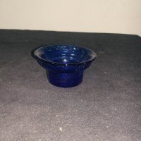 свещник - идеален подарък , синьо стъкло, снимка 2 - Декорация за дома - 40935838