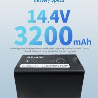 Резервна батерия Battiz BP-A30, съвместима с EOS C200, EOS C70, C200B, C220B, EOS C300 Mark II, C300, снимка 7 - Батерии, зарядни - 41461873