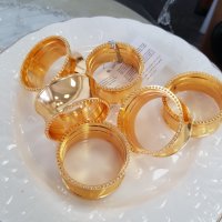 Комплект от 6 броя метални пръстени за салфетки, снимка 2 - Аксесоари за кухня - 34007631