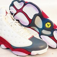 Nike Air Jordan 13 XIII Retro 2005 GREY TOE White Red Flint чисто нови 46ти номер 30см стелка, снимка 1 - Маратонки - 40582352