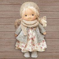 Waldorf Doll Ръчно изработена плюшена кукла, пълнена плюшена щастлива кукла изненада подарък парца, снимка 5 - Плюшени играчки - 40448352