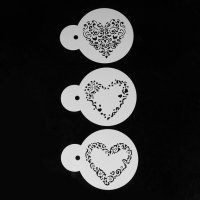 Шаблони за декорация за Св.Валентин на сладки, кафе, мляко и капучино – модел 1, снимка 4 - Форми - 44620517