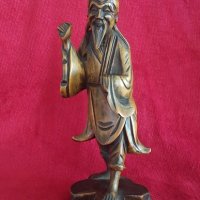 Дървена фигурка Китайски старец. За възстановяване., снимка 5 - Антикварни и старинни предмети - 40973476