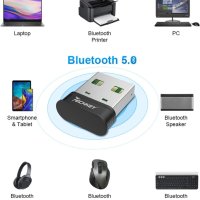 Techkey ® Bluetooth USB адаптер 5.0 USB донгъл, ниска консумация на енергия, снимка 4 - Други - 42535892