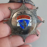 норвежки сребърен медал с емайл и маркировка , снимка 1 - Антикварни и старинни предмети - 42142135
