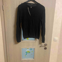 Мъжка черна супер готина блуза тип пуловер само за 10лв. Zara Man, снимка 1 - Блузи - 44627804