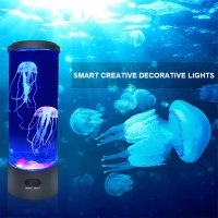 LED нощна лампа аквариум с медузи, снимка 2 - Лед осветление - 42666757