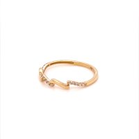 Златен дамски пръстен 1,07гр. размер:58 14кр. проба:585 модел:20053-3, снимка 2 - Пръстени - 42636996