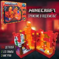 Конструктор Minecraft Сражение в подземието cъс светещи LED елементи, снимка 1 - Конструктори - 38705768