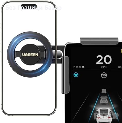 Нов MagSafe Ротационен Държач за Tesla Model 3/Y - Мощен Магнит Стойка кола UGREEN , снимка 1