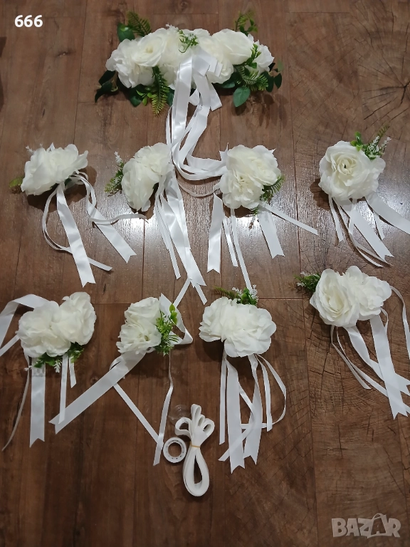 Сватбена украса за кола, снимка 1