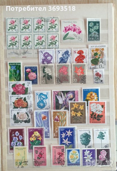Пощенски марки  / цветя / 130 бр., снимка 1