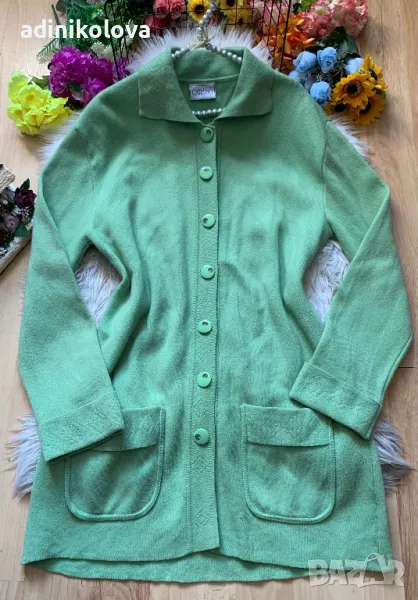 Зелена вълнена жилетка, снимка 1