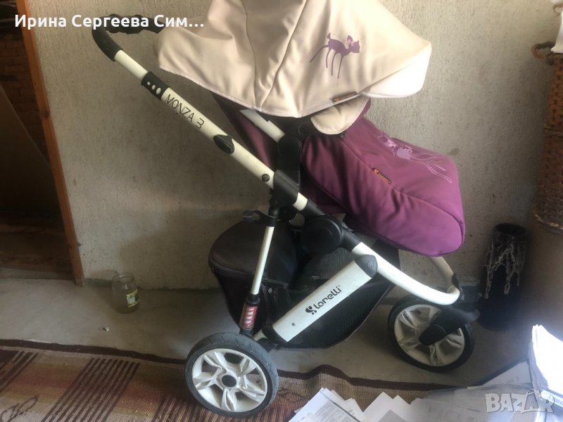 Комбинирана бебешка количка монца 3 мис бамби на лорели, снимка 1